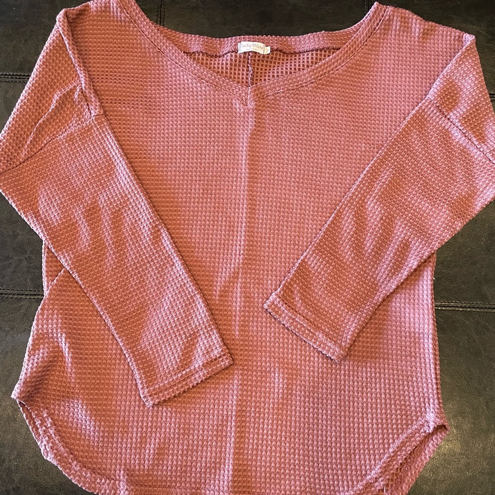 Long sleeve waffle tee